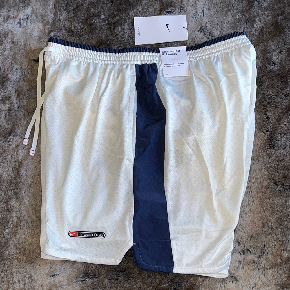 Nike Running Shorts Mens M Track Club White blue  Shorts 5" Brief Lined FZ7397